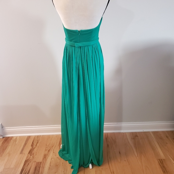 David's Bridal forest green long multi use straps bridesmaid dress - Picture 4 of 9